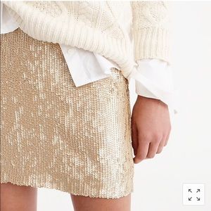 NWT J Crew Matte Gold Sequin Skirt